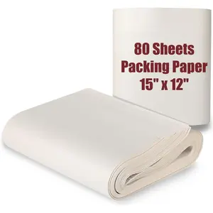 15" x 12" Packing Paper Sheets for Moving Supplies, Newsprint Paper for Moving Boxes, Wrapping Paper for Moving, Shipping, Packaging, Small Packing Box, Dishes Glasses Box Filler Materials 80 Sheets