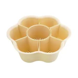 Kawashimaya Hot Pot Side Dish Rotating Tray - Kitchen Vegetable Basket, Draining, Cream White, Home Use