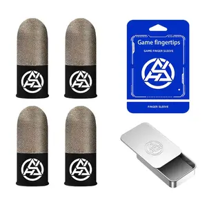 2 Pair Luminous Fingertips Sweat-Proof Game Finger Sleeve Finger Cots Cover Sensitive Mobile Touch Glove for PUBG Phone Games