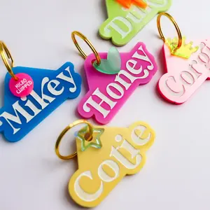 Customizable Dog or cat Tag with charm Pet tag