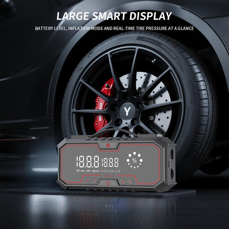 Kapeezi 12000A (All Gas, 12L Diesel) Portable Car Jump Starter with Air Compressor, Blower All-in-One, portable power bank with 160PSI Tire Inflator, Car Battery Jump Starter Multi-Function Vehicle battery jump pack Automotive Tool Kit