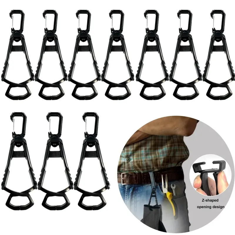10PCS Glove Clips for Work Glove Holders, Gloves Clip, Duty Belt Accessories, Gloves Clips for Work and Safety, for Construction Gloves, Helmets