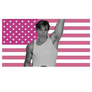 Nicholas Chavez Pink American Flag 3x5Ft Tapestry for Wall Hanging Living Room Bedroom College Dorm Men Cave Durable Banner with 4 Brass Grommets Decor