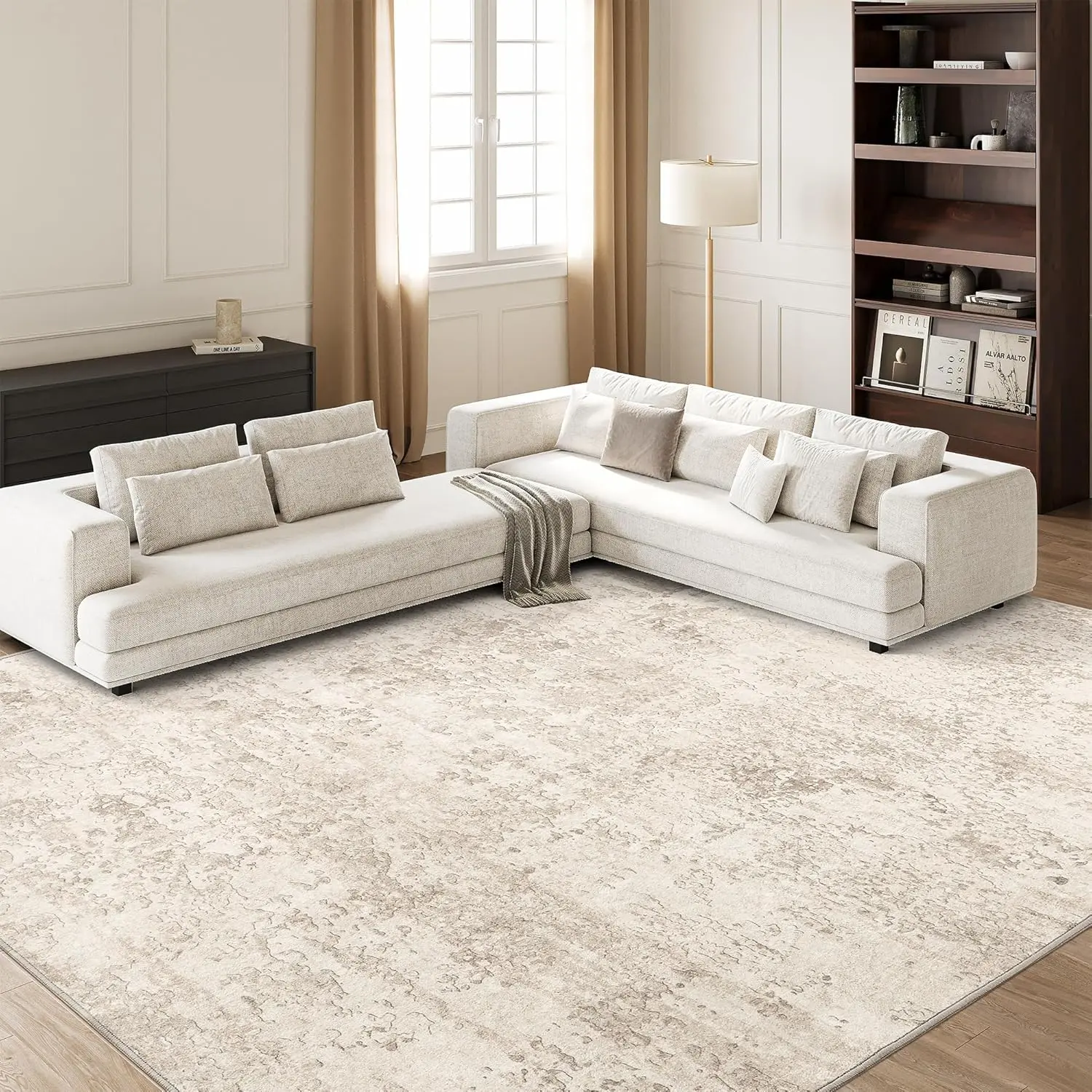 Washable Rugs  Anti-Slip Backing Abstract  Area Rugs for Living Room, Foldable Stain Resistant Machine Washable Area Rug