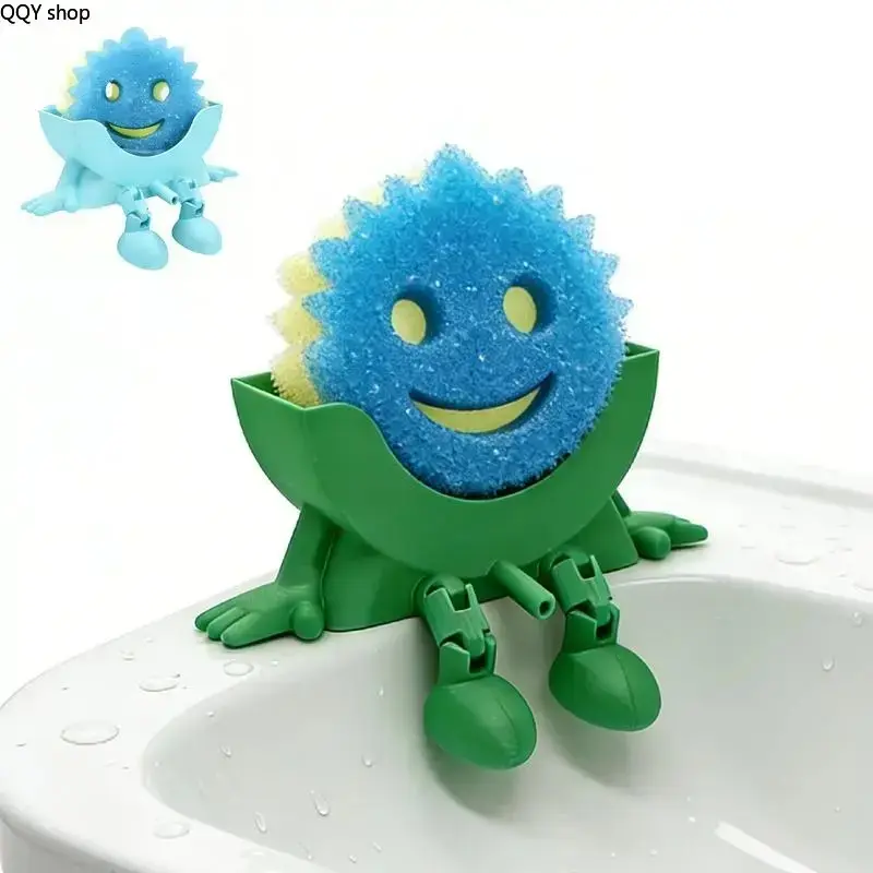 Funny Drainage Sink Sponge Holder, Sponge Daddy & Dish Mommy Sink Organizer, Modern Anti-Fouling Kitchen Storage Rack, Quick Drying Dishwashing Sponge Caddy, Practical Household Kitchen Accessory for Countertop & Sink Decor