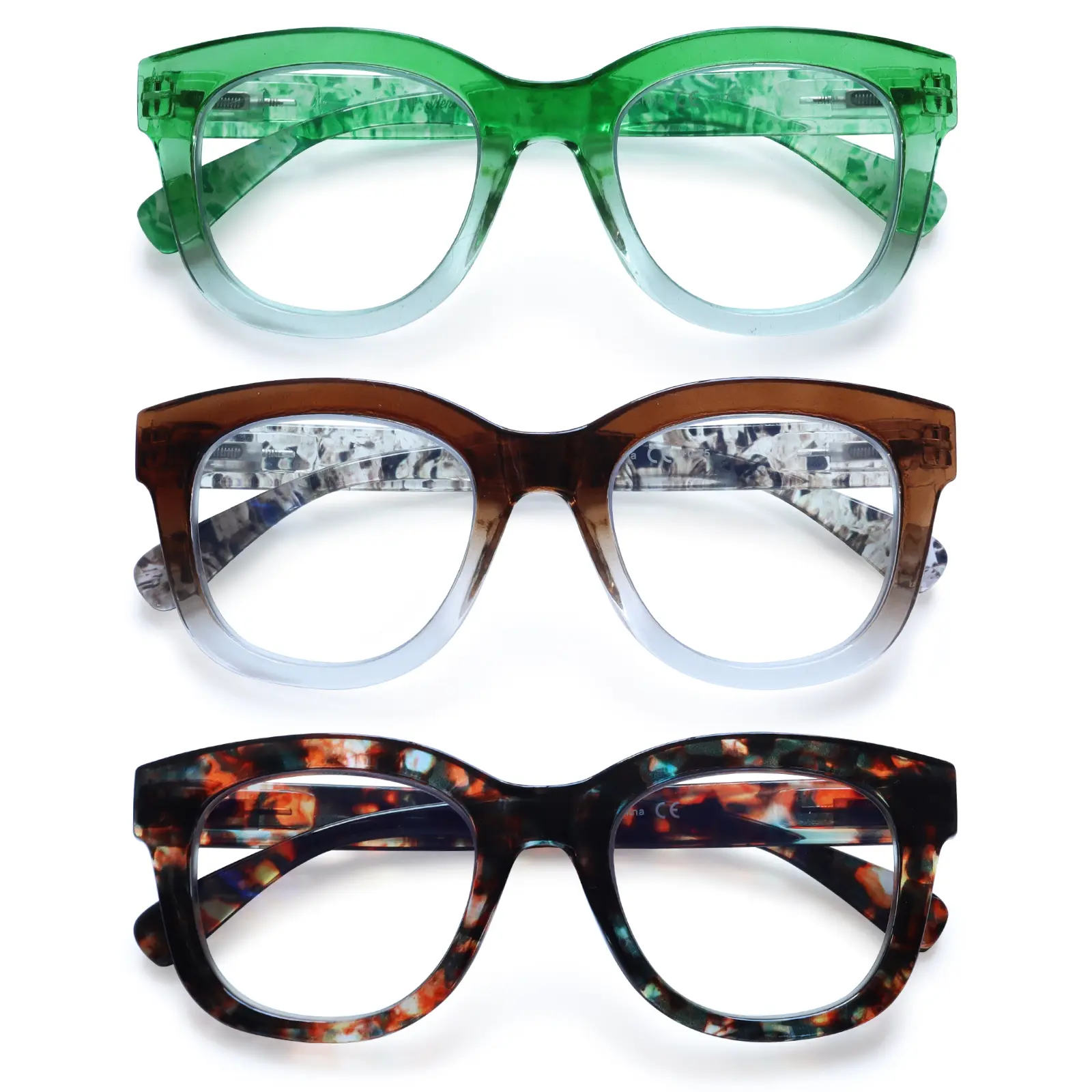 COJWIS 3Pack Reading Glasses Blue Light Protection for Men and Women  Oversized Frames with Spring Hinge Fashion Readers bluelight
