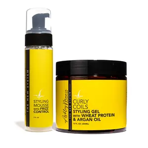 Curly Coil Gel and Styling Curly Hair Mousse with Frizz Control Combo Bundle - Ashley Marie Collection by The Hair DIagram