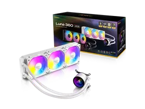 Antec Luna 360 ARGB White AIO Liquid CPU Cooler, 3x120mm PWM ARGB Fans, Infinity Mirror Pump Head Design, High-Performance Cooling, Intel LGA 1700/1851 & AMD AM4/AM5
