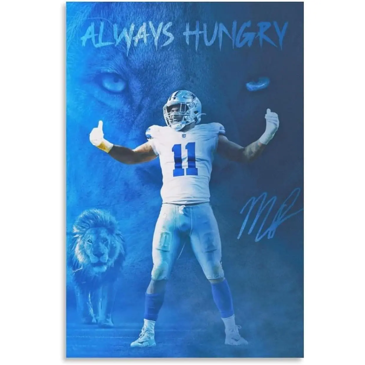 Poster Micah Parsons Art Rugby Player Poster Cool Artworks Painting Wall Art Canvas Prints Hanging Picture Home Decor Posters Gift Idea