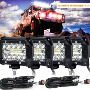 4/6/8 PCS 4 Inch LED Pod Lights, 100W 7200LM LED Fog/Driving/Off Road Lights with Spot Flood Combo, Cube Pods for Truck Boat ATV UTV Pickup(White)