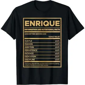 Enrique Nutrition Information Amount Per Serving T-Shirt