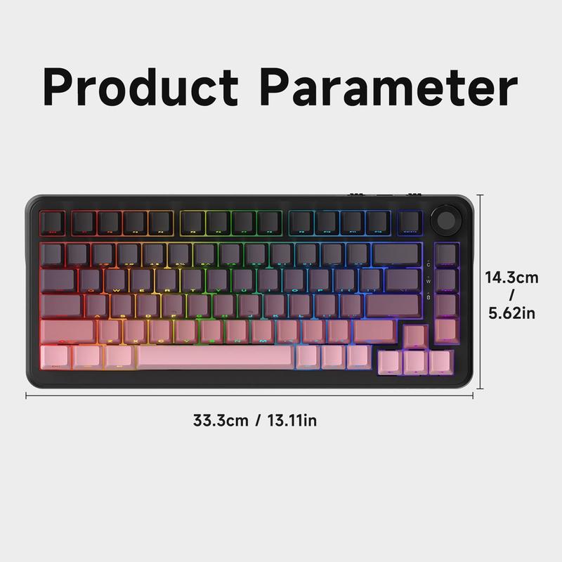 AJAZZ AK820MAX PLUS gift switch side engraved gradient powder wireless mechanical keyboard Bluetooth three-mode long battery life gaming office gaming 8000mah