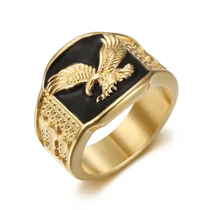 Creative Eagle Men's Ring Stainless Steel  Wings Flying Domineering Men's Ring