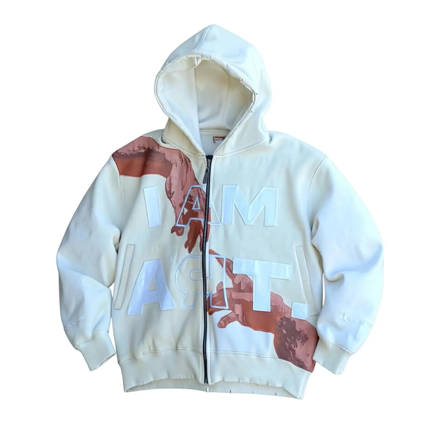 Y2K Fall Jackets for Women Oversize Letter Pattern Zip Up Hoodie Street Hip-hop Style Red Casual Jacket Unisex