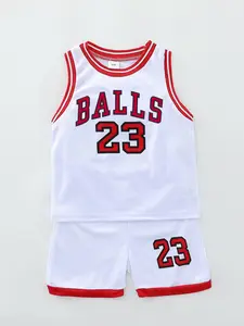 Boy's Casual, Boy's Basketball Jersey Set,Sweat-Resistant  two-Piece Set, Sleeveless Tank Top & Cozy Shorts Outfit, Multi-Pack  GAME 23 Design Print,Summer Clothes for Kids Outdoor and Sports Activities