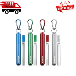 Cruise Ship Essentials,4-Pack reusable Collapsible Stainless Steel Drinking Straws