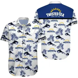 Tw!sted Tea Hawaiian Shirts Style 3D Printing Summer Casual Loose Short Sleeve Shirt Street Men Menswear Top
