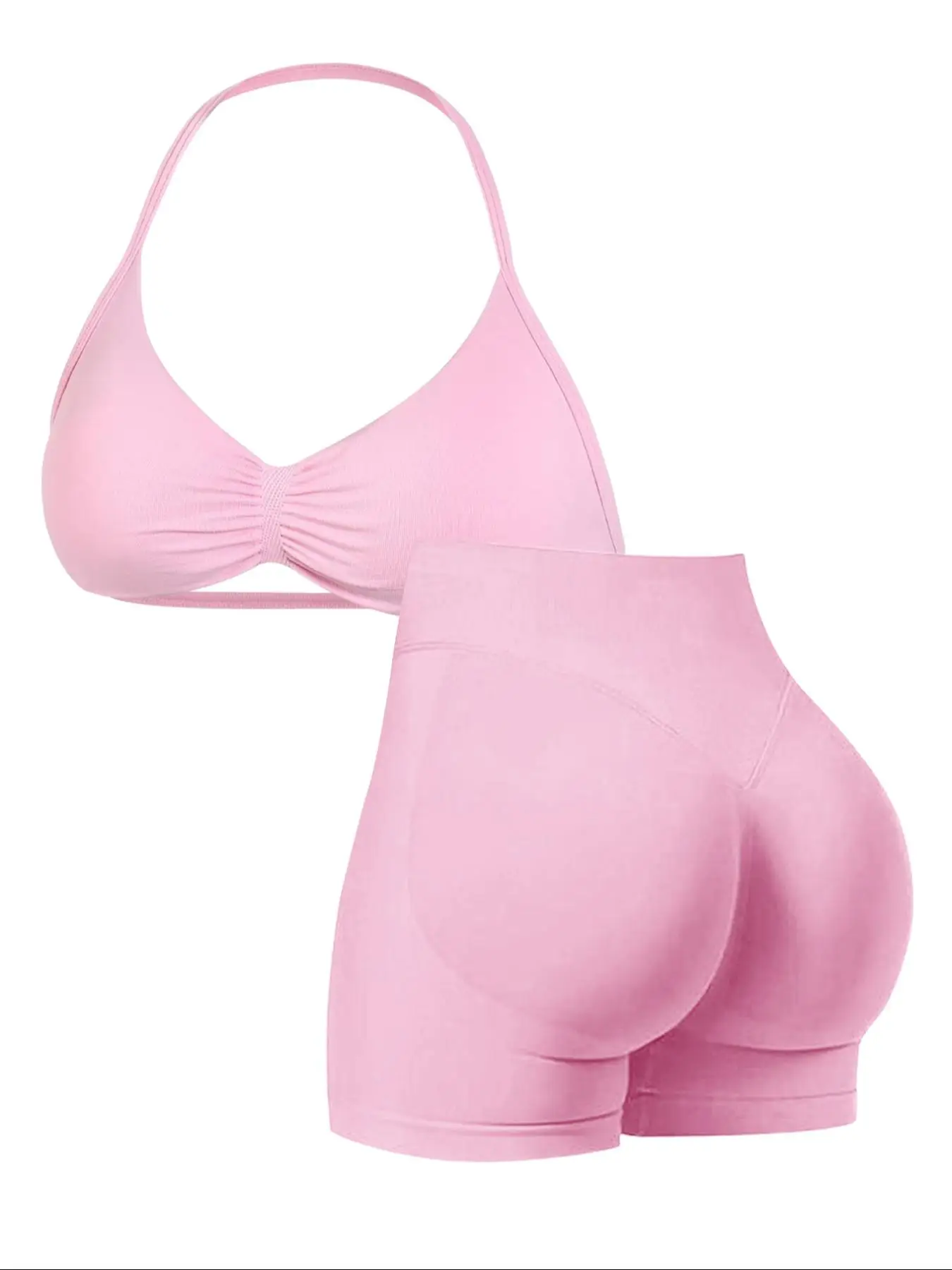 New Women's Sporty Yoga Set, High-Waist Tight-Fitting Shorts and Tank Top, Summer Fitness for Running and Gym