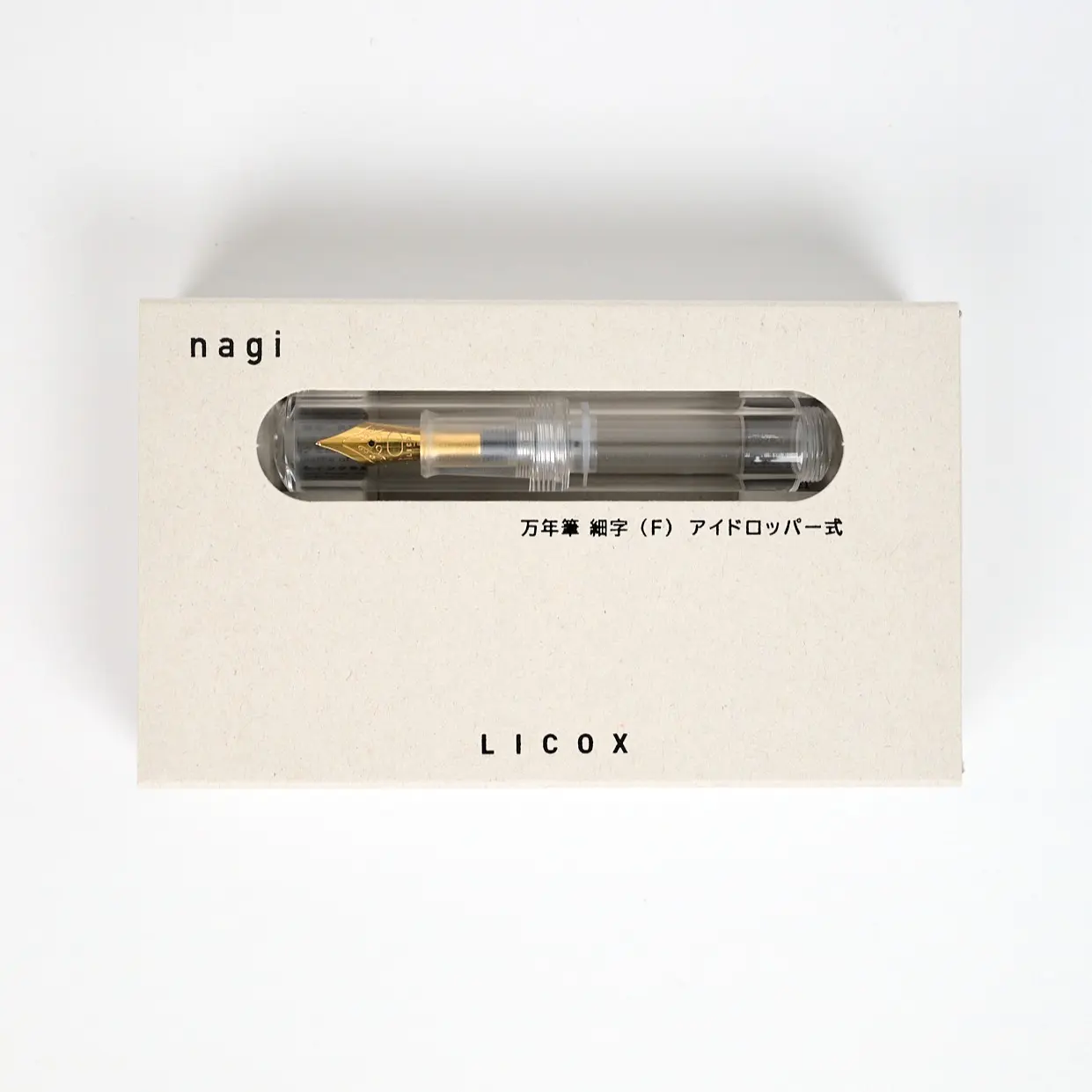 LICOX Nagi Clear Eyedropper Pocket Fountain Pen Fine Nib (F) | High Capacity Japanese Demonstrator Pen