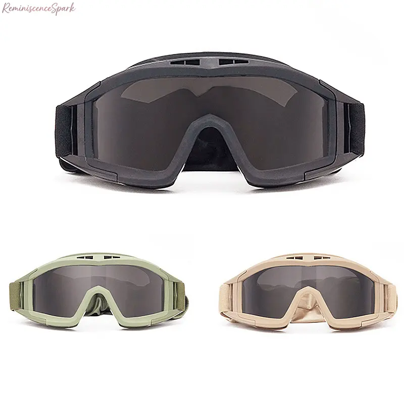 Unisex 3-Pack Tactical Goggles, Fog-Resistant Ultrasafe Sports Eyewear with Adjustable Strap, Windproof Anti-Sand Impact-Resistant Protective Eyewear for Hiking, Cycling, Fog-Resistant Sports Eyewear,summerwins