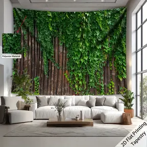 1pc Large Greenery Wood Wall Tapestry - Polyester Aesthetic HD Print, Tranquil Forest Scene with Sunlight & Leaves, Perfect for Living Room, Bedroom, Dorm Decor - Includes Free Hanging Clips, Bedroom Wall Art |     Tranquil Forest Design |     Polyester T