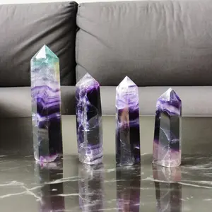Natural Rainbow Fluorite Obelisk Towers AAA+, Rainbow Fluorite Point