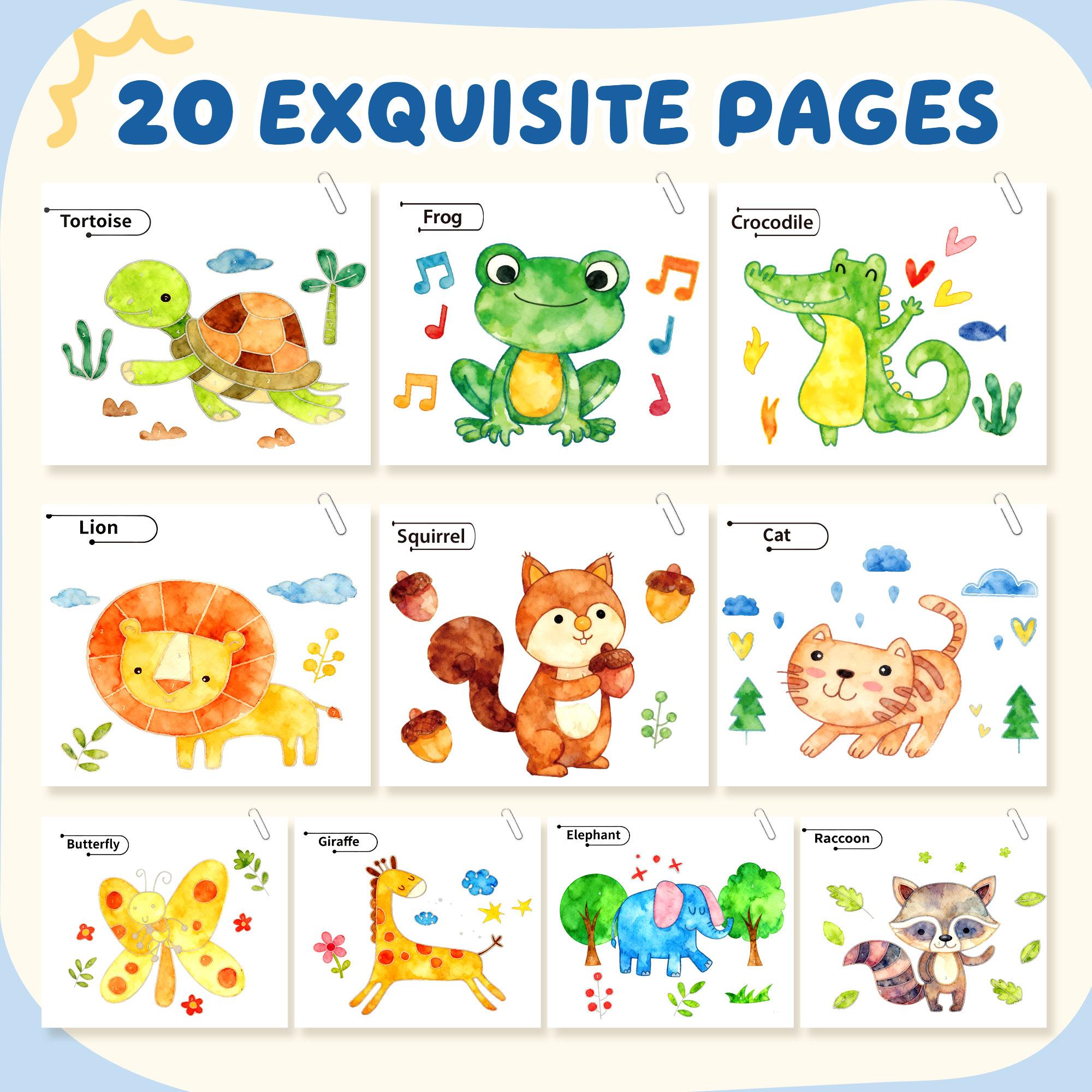 YPLUS Paint with Water Books for Toddlers, Art Craft Toys Watercolor Painting Paper, Gift for Kids Ages 1-3, 2-4, 4-6, Drawing with Brush.