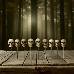 Dark Magic Pins - Handcrafted Resin Skull Needles for Hexing | Voodoo Doll Pins | Hoodoo Skull | Magic Pins | Set of Nine