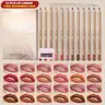Women's 12PCS Matte Cosmetic Lip Liners Set with Sharpener - 2-in-1 Liner+Lip Pencil, BPA-Free, Alcohol Free, Brown Shade Included, Daily Nude Red Natural Lip Makeup Kit for Adults
