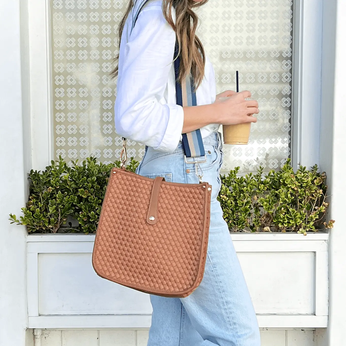 Lea Woven Courier Bag - Choose Your Strap Option - Adjustable Strap - Stylish Design - Versatile for Everyday Use