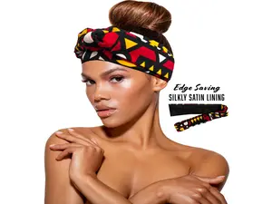 Satin Lined Hair Wrap – African Print Edge Protection Headband, Hair bow, Hair accessories, Edge Control, Edge Control Natural