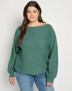 Plus Size Open Weave Dolman Sweater