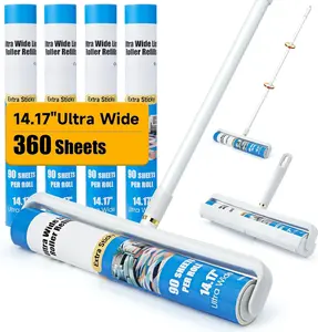 14.17" Large Lint Rollers for  Extra Sticky, 360 Sheets Roller with Long Handle for Cleaning Carpets, Clothing, Couch, Furniture Wall Cleaner Mop Dust Remover