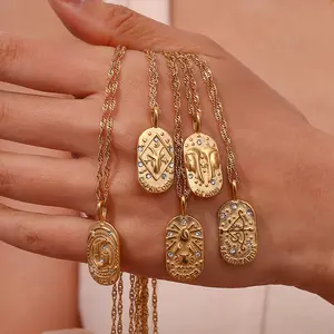 12 constellation necklaces, suitable for women and girls, vintage 18K gold-plated 12 constellation necklaces, exquisite constellation birthday gifts