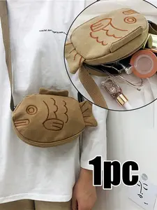 Cute Fish Crossbody Bag, Adjustable Shoulder Strap, Mini Shopping Bag, Multifunctional Storage Pouch, School Commuter Daily Use, Crossbody Purse, Casual Shoulder Bag
