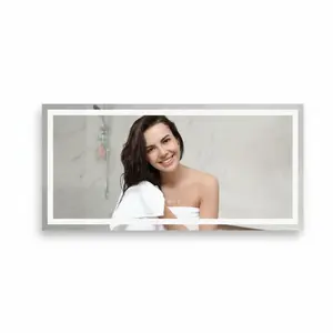 60" x 24" No More Foggy Mirrors – Smart LED Bathroom Mirror with Dimmable Lights – Backlit + Front Lit, Memory Function, Shatter-Proof – Wall-Mounted – Horizontal or Vertical Installation