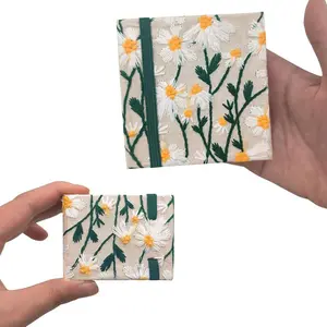 2PCS Mini Watercolor Sketchbook,Portable Mini Watercolor Notebook, Travel Sketchbook,300g Watercolor Textured Drawing Papers. (Embroidery2(3.4in* 3.4in and 2.8in* 2in))