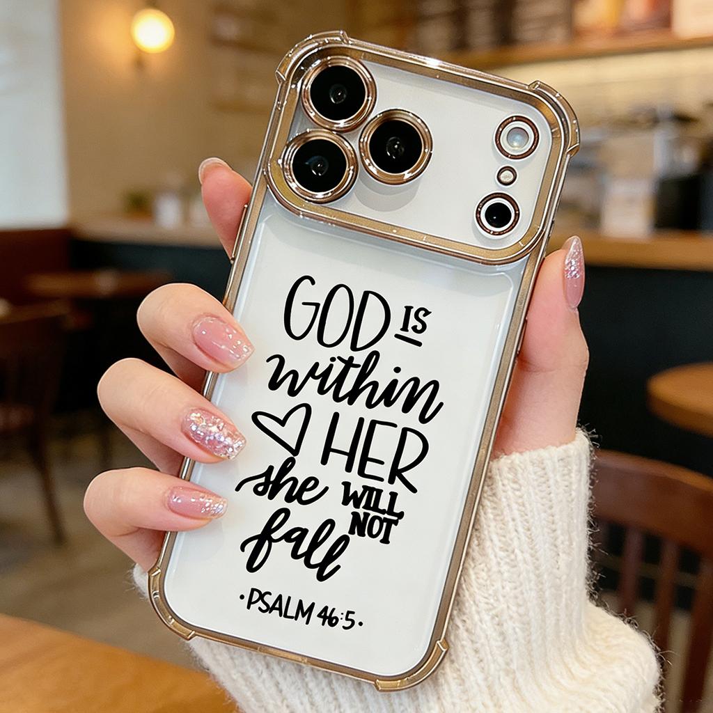 God Is Within Her iPhone Case Psalm 46:5 for iPhone 11 12 13 14 15 16 17 Pro Max Plus Air Minimalist Christian Cover DDSJ-260407022