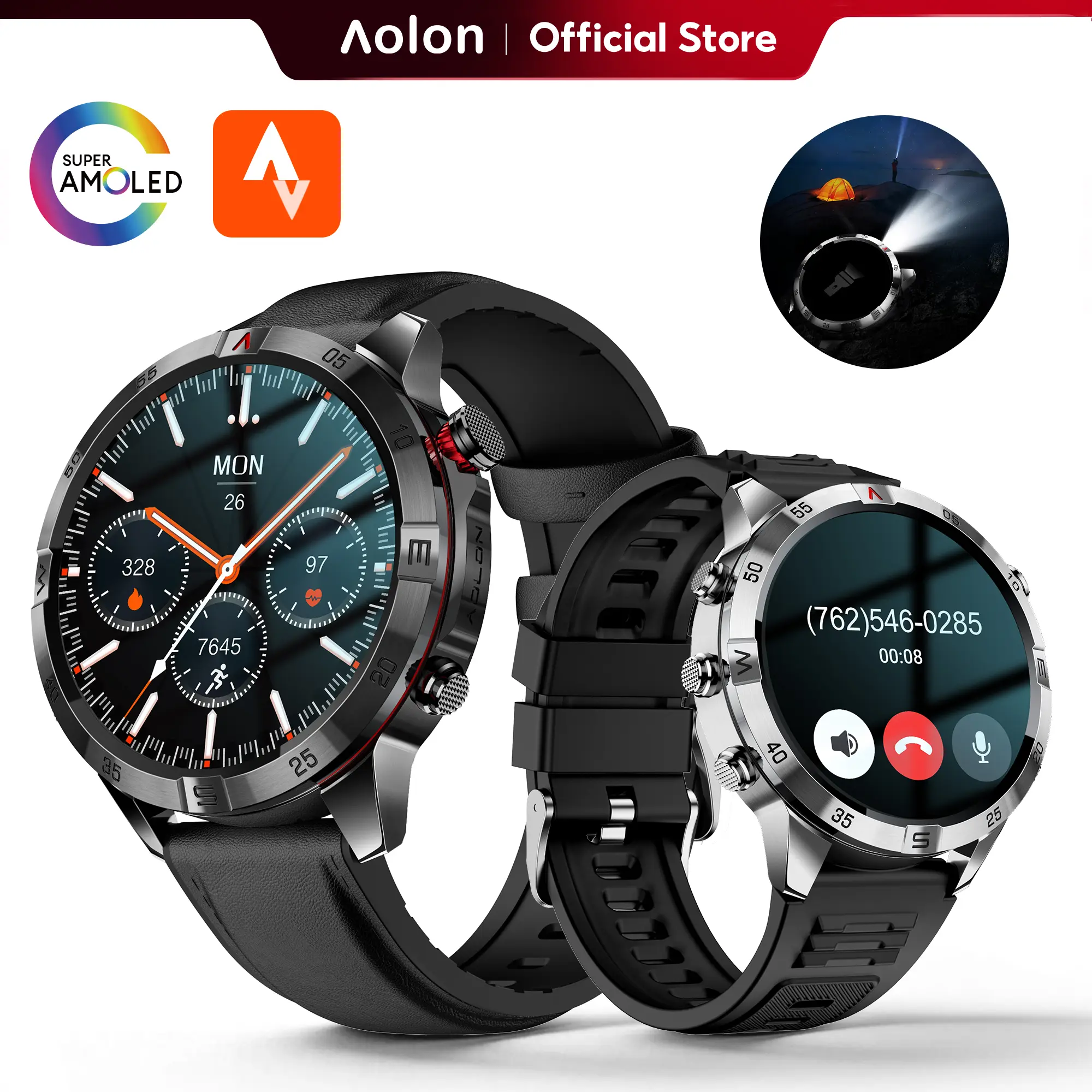 Aolon GT6 Pro Business Wristwatch, 1.51" AMOLED, Bluetooth Call, Message Reminder,Heart Rate Monitor, Stress & Sleep Tracking,  5-Button Design, 60-Day Battery, IP68 Waterproof, 1ATM, Business & Travel Ready #SummerFinds#summerwins