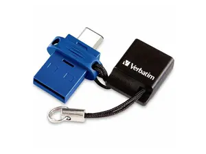 Verbatim Store 'n' Go Dual 128GB USB 3.2 (Gen 1) (Type A + Type C) Flash Drive - 128 GB - USB 3.2 (Gen 1) Type A, USB 3.2 (Gen 1) Type C - Blue - Lifetime Warranty