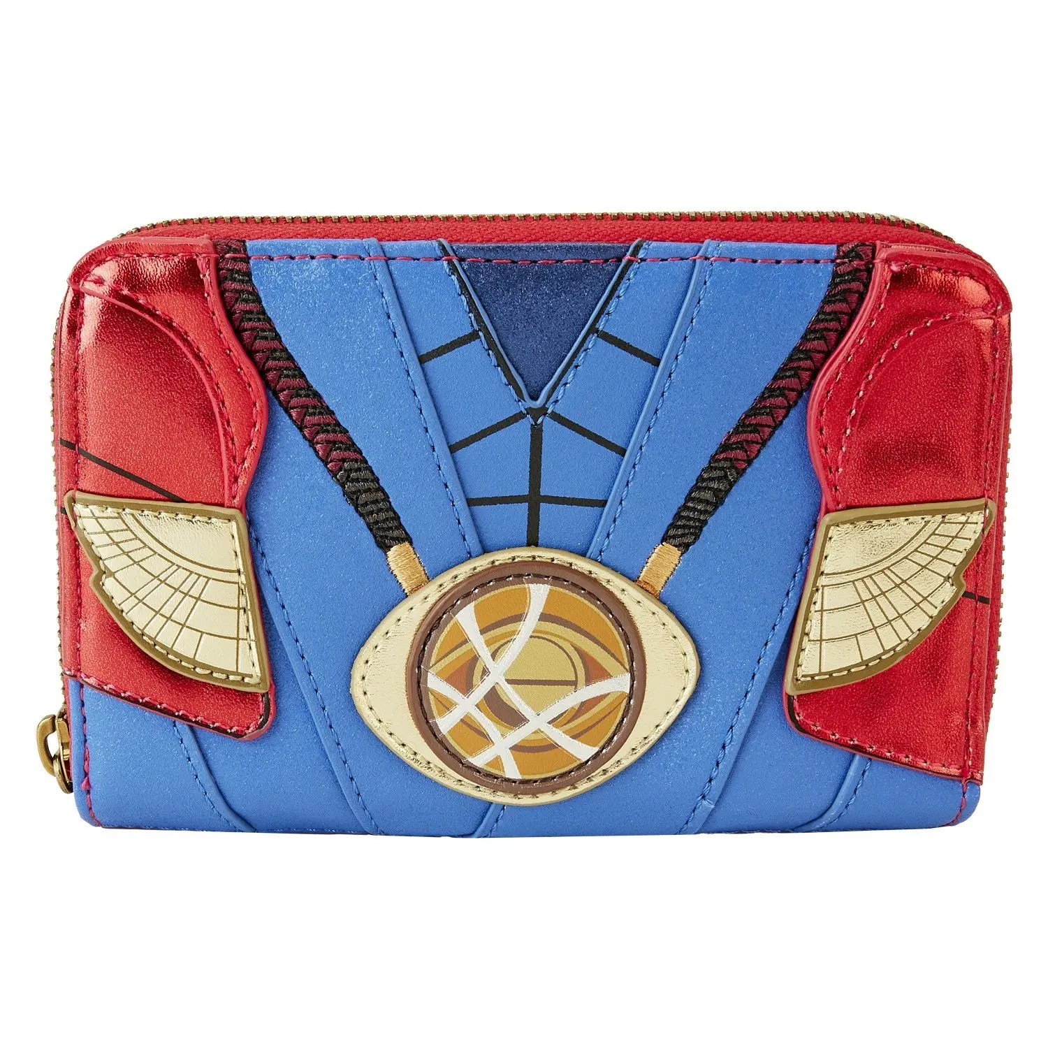 Men's Metallic Doctor Strange Cosplay Zip-Around Wallet, Casual Fashionable Trendy Wallet with Zipper Coin Purse