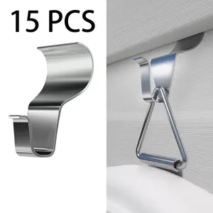 Vinyl side hooks, 15-pack heavy-duty side clips for hanging on patios, no holes required. Stainless steel, hole-free, damage-free side clips suitable for outdoor hanging, string light hooks, patio decorations, front porch decorations, wreath decorations.
