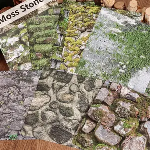 JAIIMAN 12sheets(writable paper sticker and matte sticker)Stone Wall Landscape Background Large Size Self-adhesive Scrapbook Sticker, Arts Crafts Decals, for Background Pad, Scrapbooking Supplies, Paper Craft, DIY Crafts, Clip Art, Art Stickers