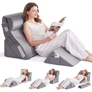 4pcs Orthopedic Bed Wedge Pillow Set for Sleeping - Wedge Pillows for After Surgery for Body Neck Back and Leg Pain Relief, Triangle Pillow Wedge for Sleeping & Acid Reflux & GERD & Snoring