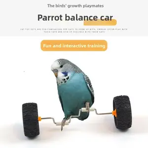 Parrot Rolling Toy for Small Medium Birds, Balance Skateboard Toy for Feet Skill Training, Pet Bird Entertainment Supplies, Cage Climbing Activity Prop, Chewable Interactive Toy
