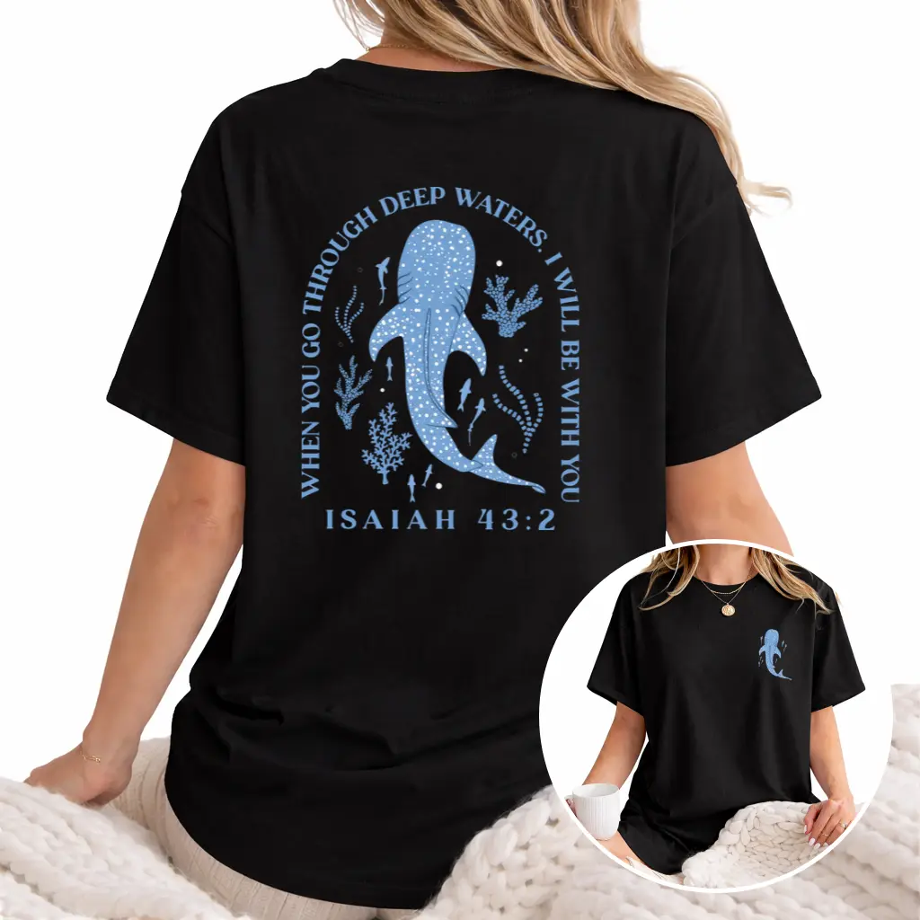 Whale Shark Tshirt, Beachy Shirt, Shark Shirt, Jesus T-shirt, Beachy Tee, Beachy Tee, Summer T-shirt, Christian Ocean Shirt, Coconut Girl Fabric Top