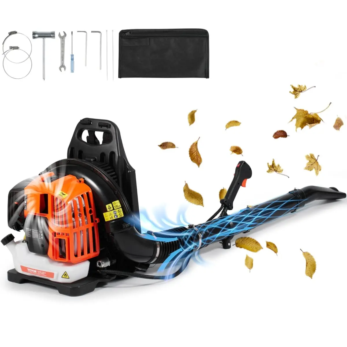 Vevor 52CC 2-Cycle Portable Leaf Blower & Vacuum with 1.37L Fuel Tank, Accessories Set (Model BBSRYCYJ52CC3SVF9V0), Portable Leaf Blowers & Vacuums