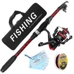 Telescopic Fishing Rod Set, Spinning Reel + Line + Knot Guide + Storage Bag, Portable Beginner-Friendly, Outdoor Fishing Kit