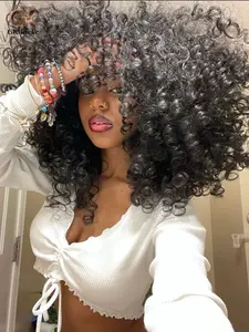 Curly Synthetic Wig with Bangs, 14 Inch Medium Length, Suitable for Role Playing and Daily Use, Hair Style