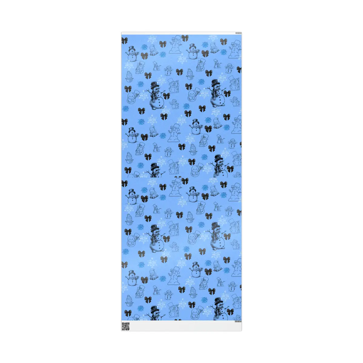 Blue and Black Snowman Christmas Wrapping Papers in the Christmas Holiday Genre